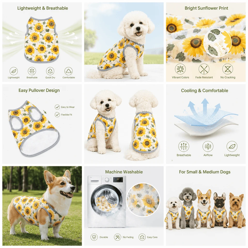 Sunflower Flutter Dog Cooling Vest factory